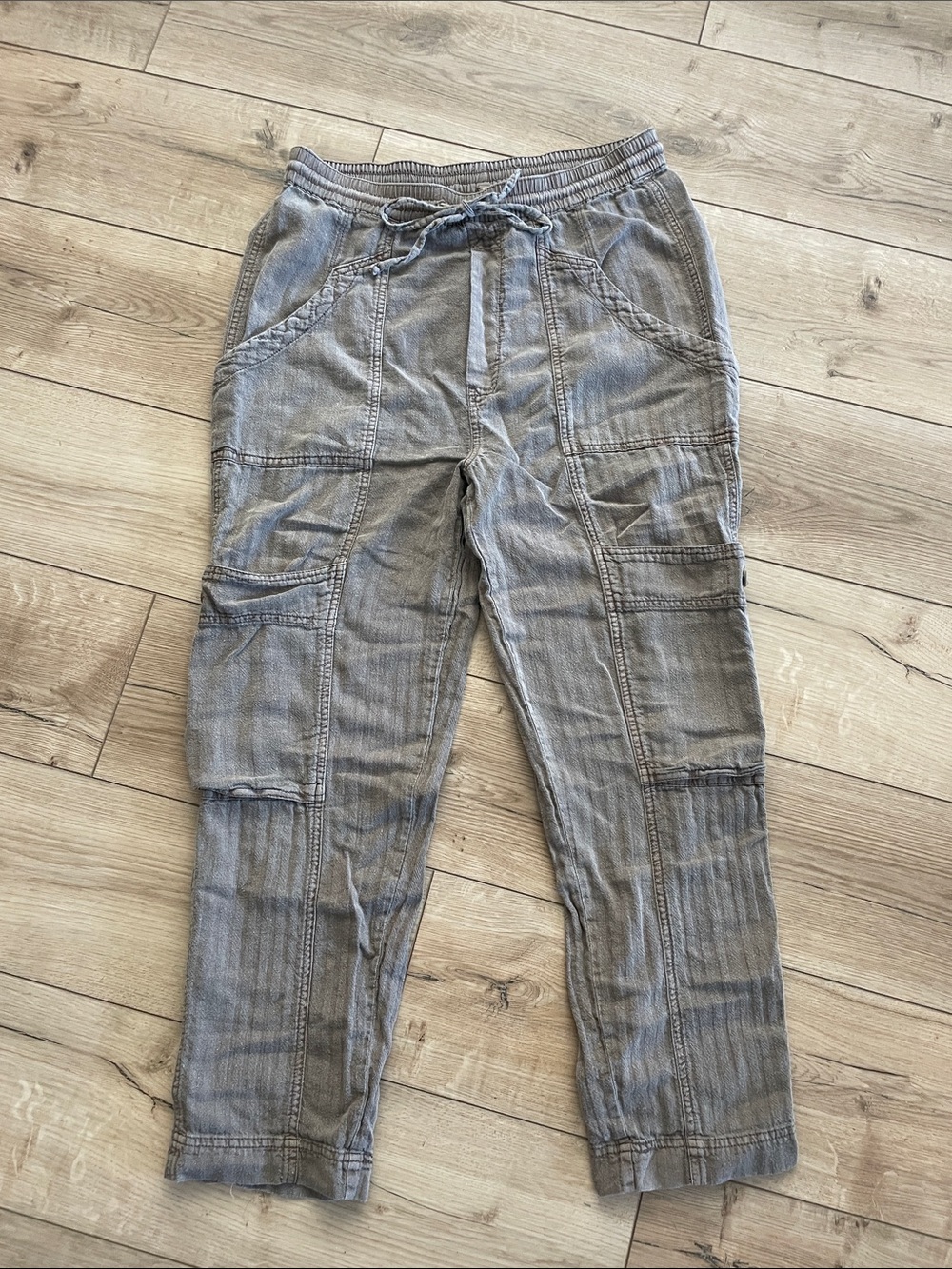 Free People Feelin’ Good Utility Pull-On Cargo Pants Gray Small